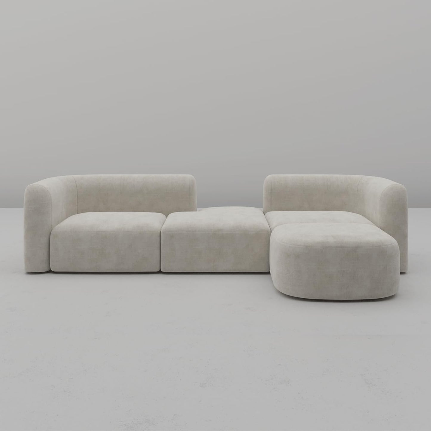 Acann Luxury Modern Tight Curved Back Velvet Sofa