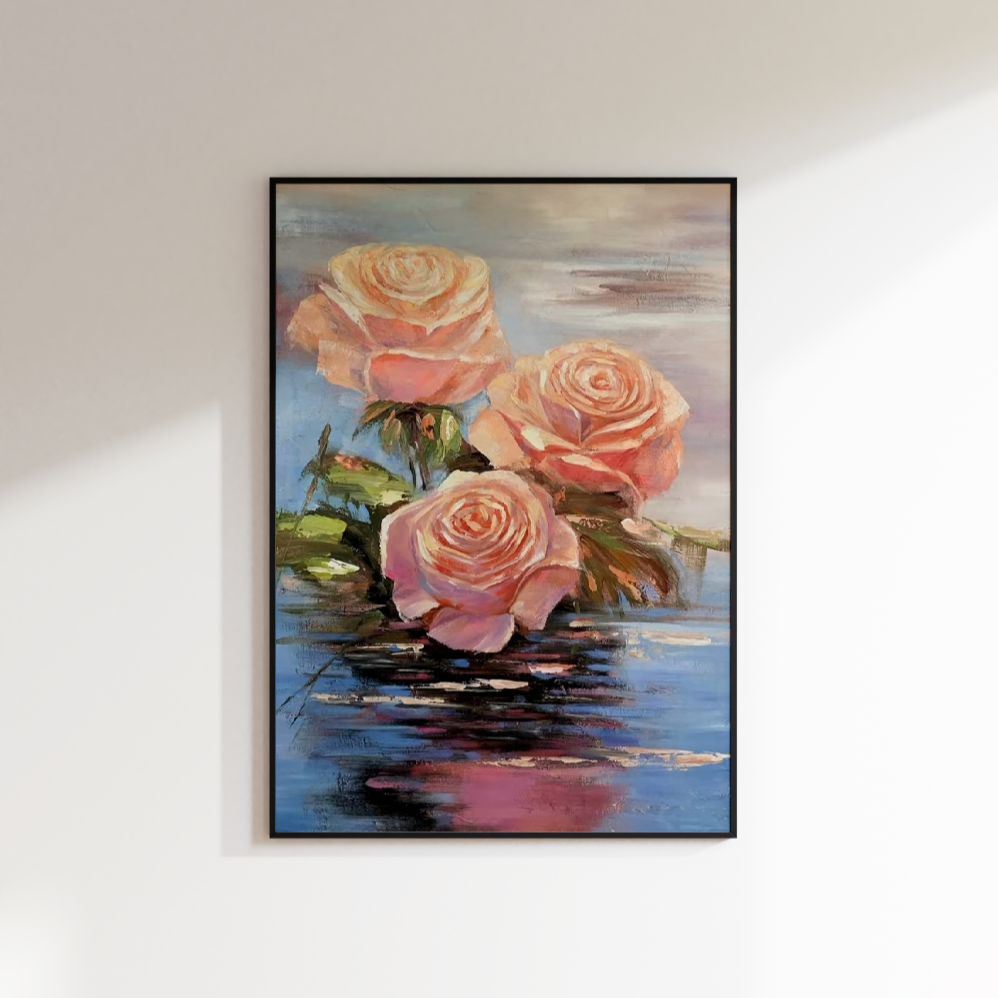 River Rose Oil Painting