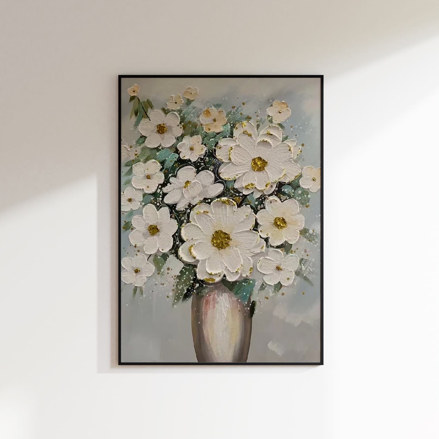 White Jasmine Vase Oil Painting