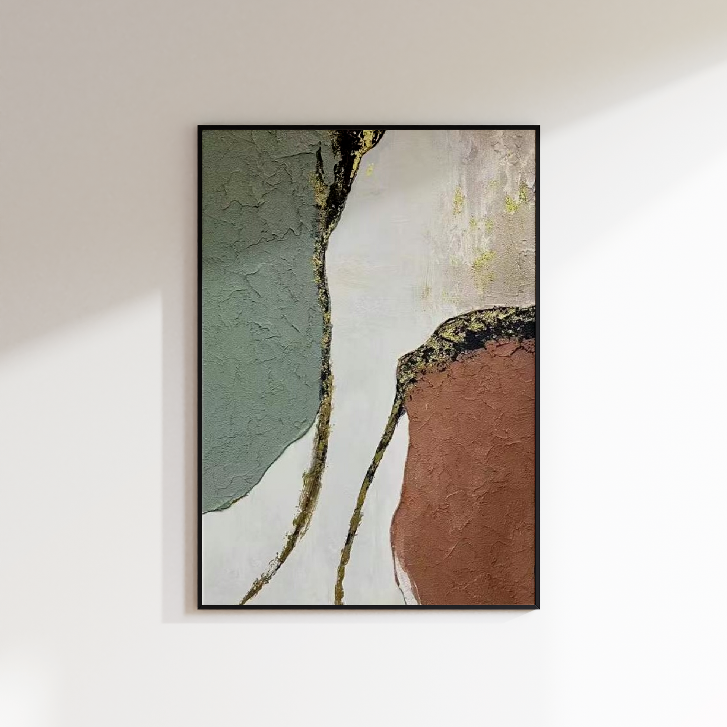 Abstract Gold Foil Oil Painting