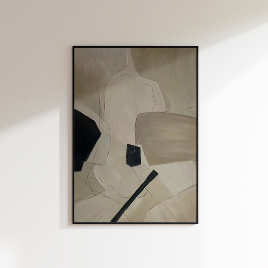 Abstract Beige Oil Painting