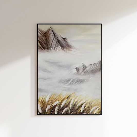 Mountain Pampas Grass Oil Painting