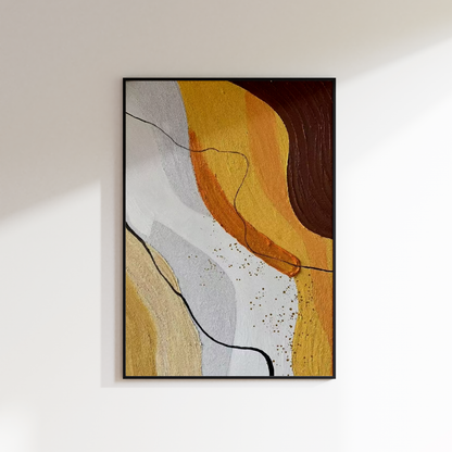 Abstract Orange Oil Painting