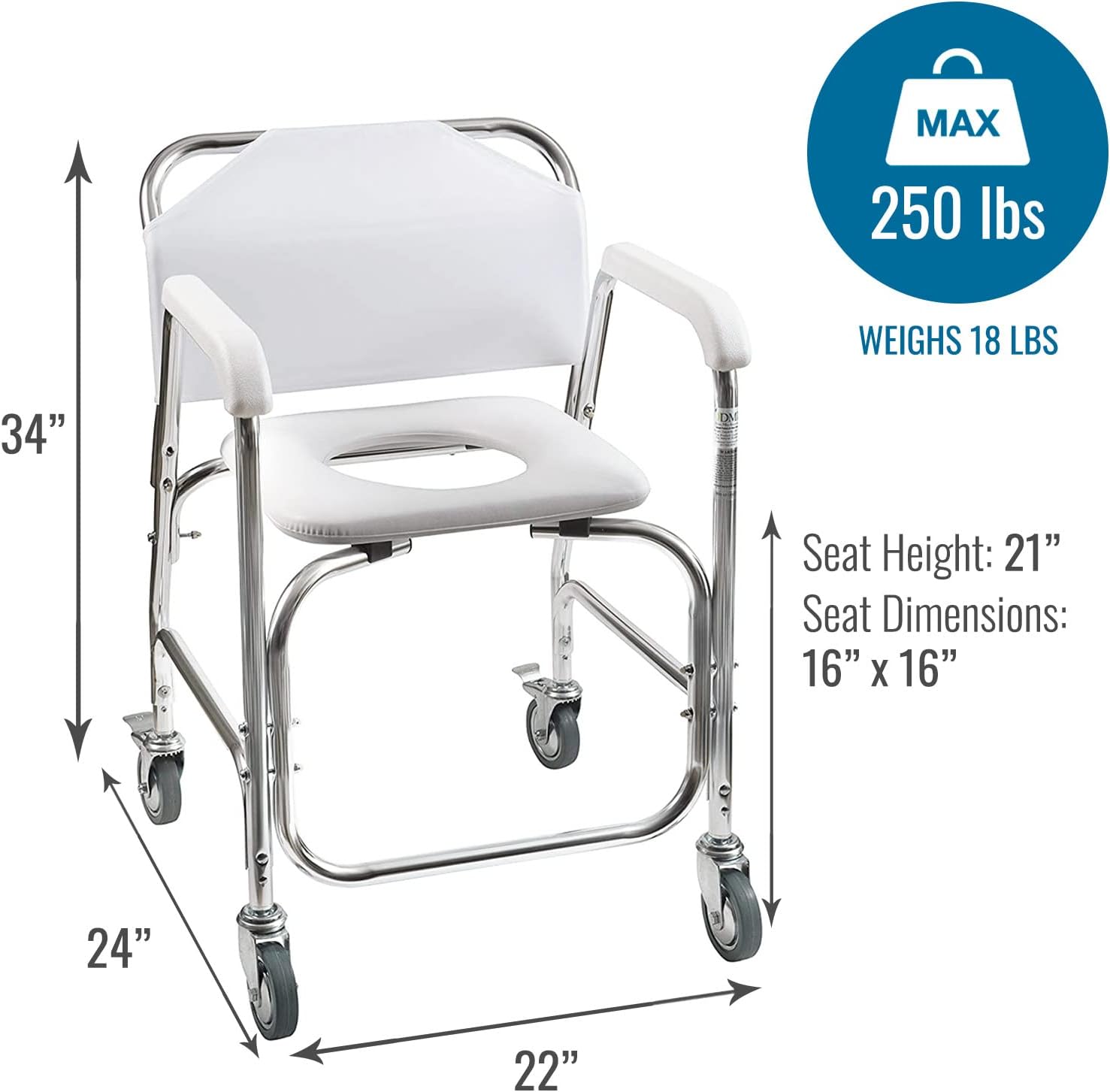 Senior Rolling Shower Chair - Canva Home