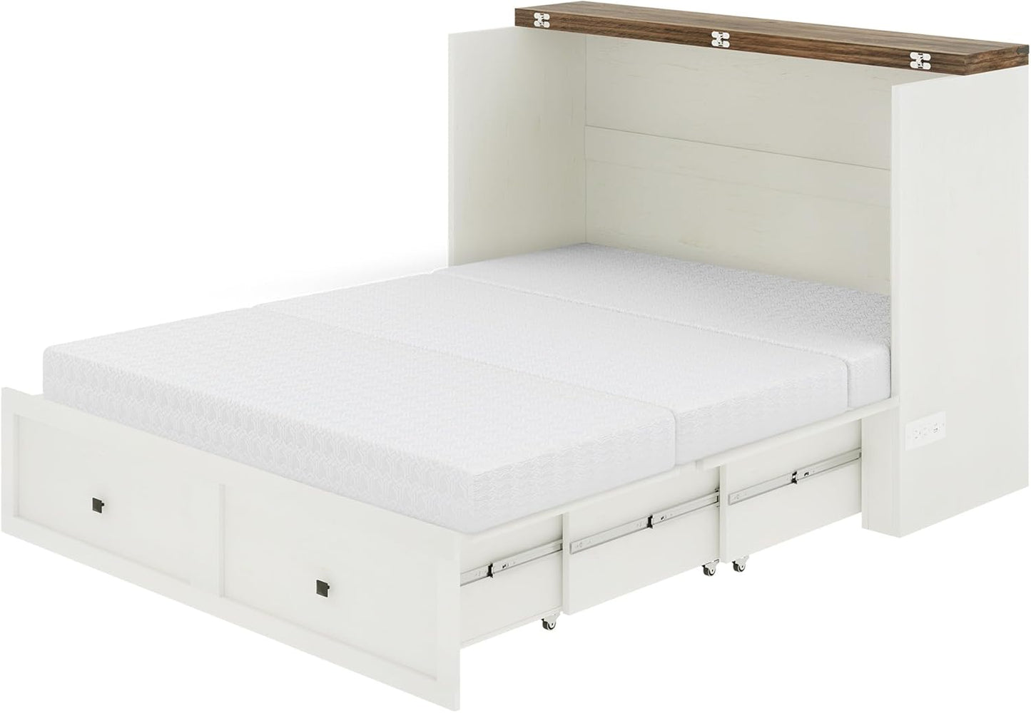 Queen Murphy Bed with 6" Tri-Fold Memory Foam Mattress