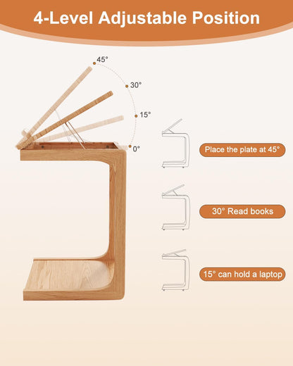 Aqimuele Wooden C-Shaped End Table