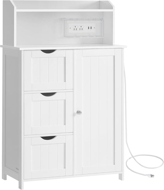 39.4" Tall Storage Cabinet with Power Strip - Canva Home