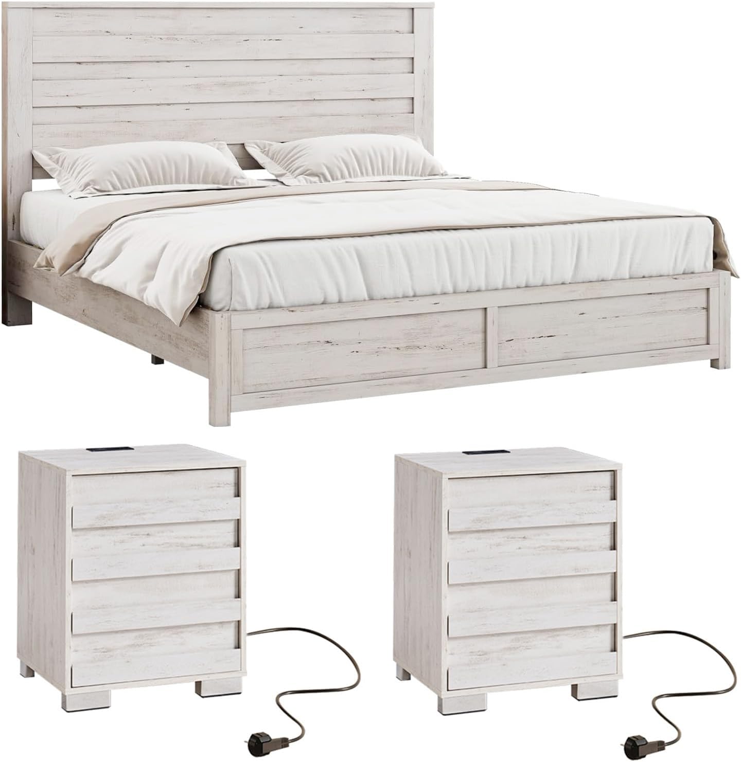Luxoax 3 Pcs Bedroom Furniture Sets - Canva Home