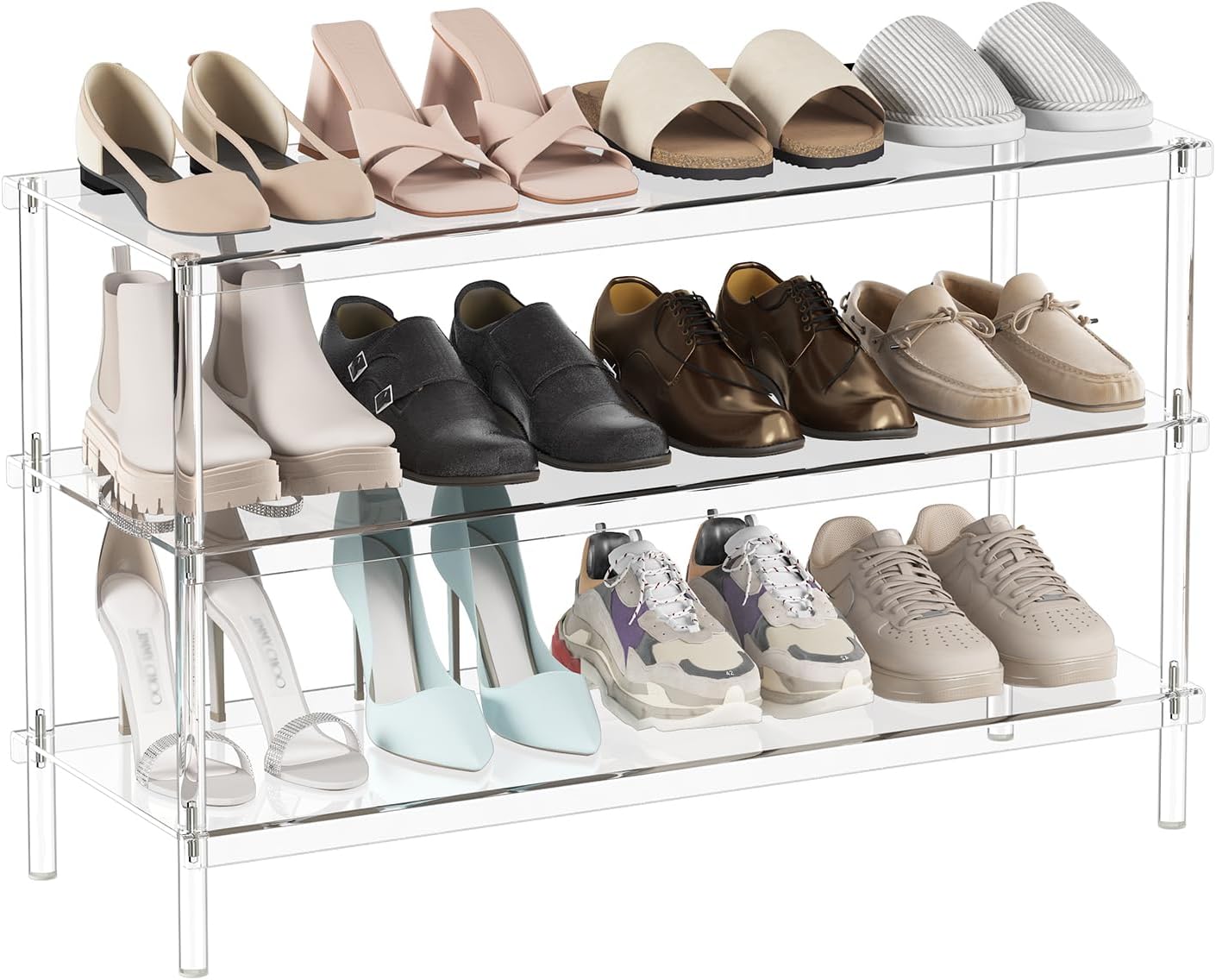 Aquiver 3-Tier Acrylic Shoe Rack