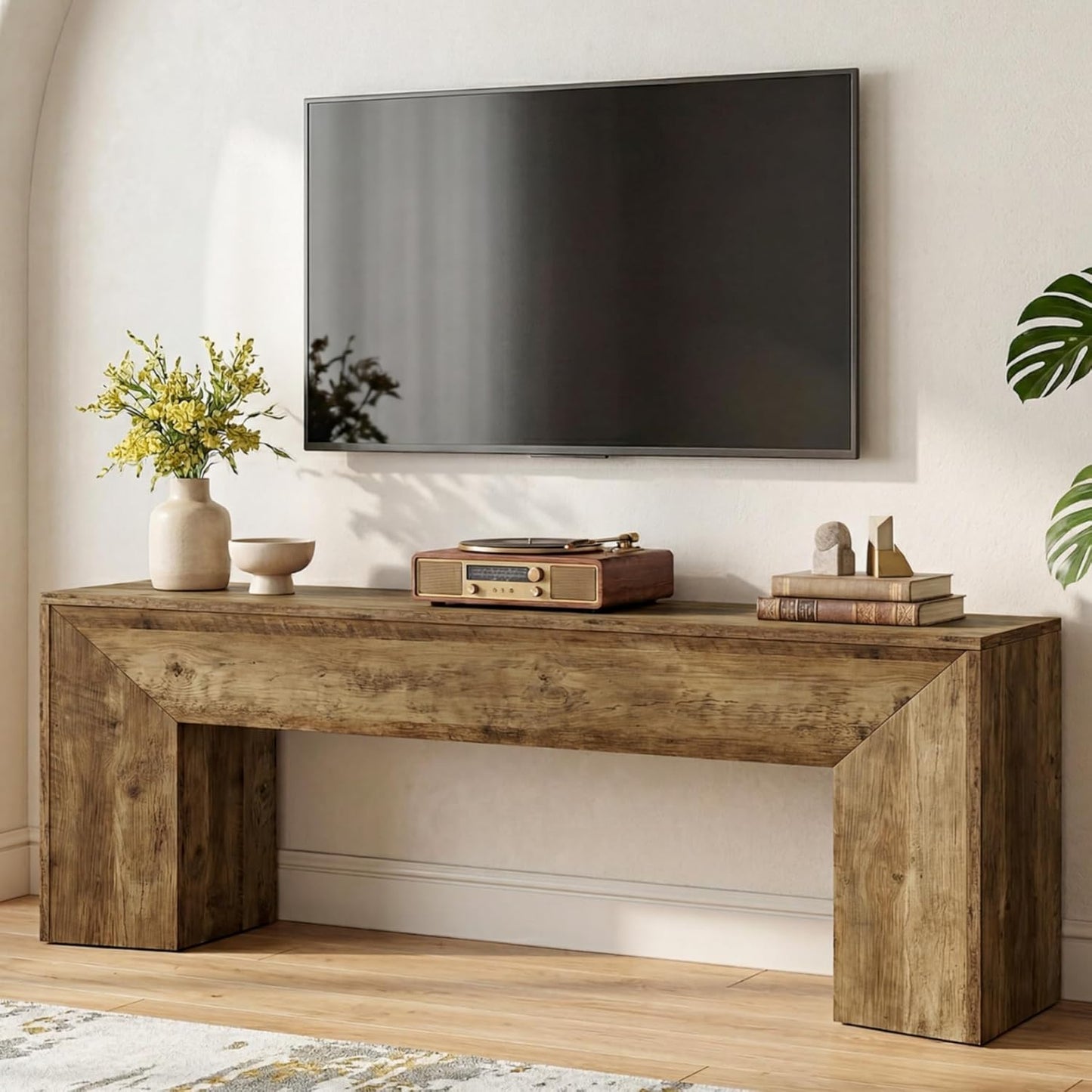 63" TV Stand with Hidden Metal Frame - Canva Home