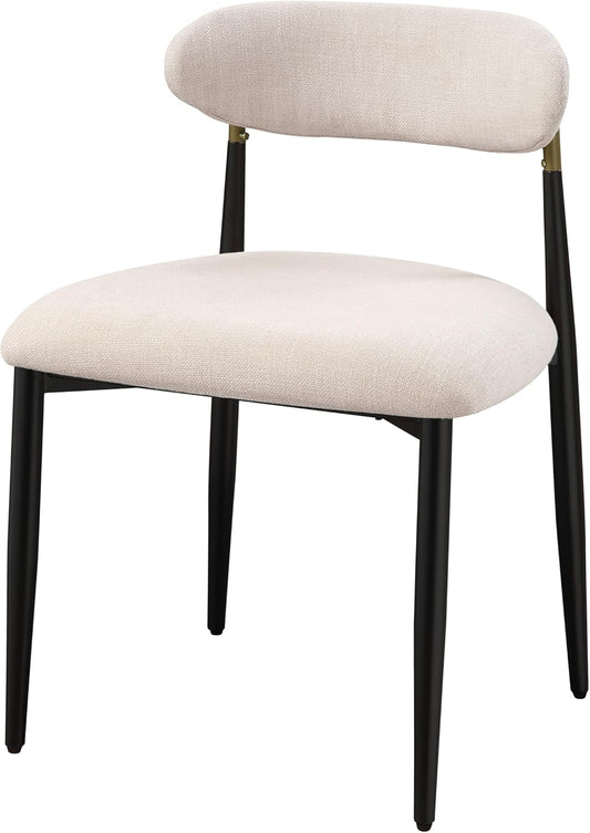 Upholstered Side Chair in Beige & Black - Canva Home