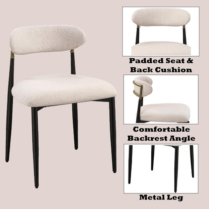 Upholstered Side Chair in Beige & Black