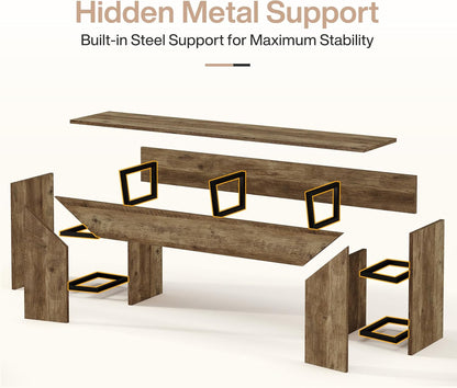 63" TV Stand with Hidden Metal Frame - Canva Home
