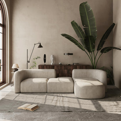 Acann Luxury Modern Tight Curved Back Velvet Sofa