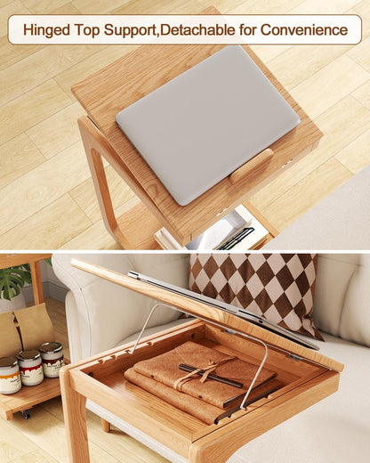 Aqimuele Wooden C-Shaped End Table