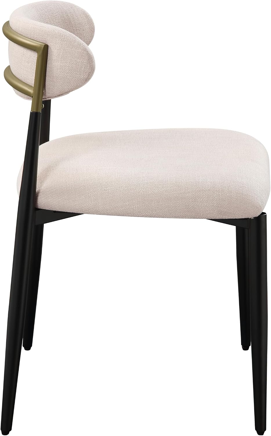 Upholstered Side Chair in Beige & Black