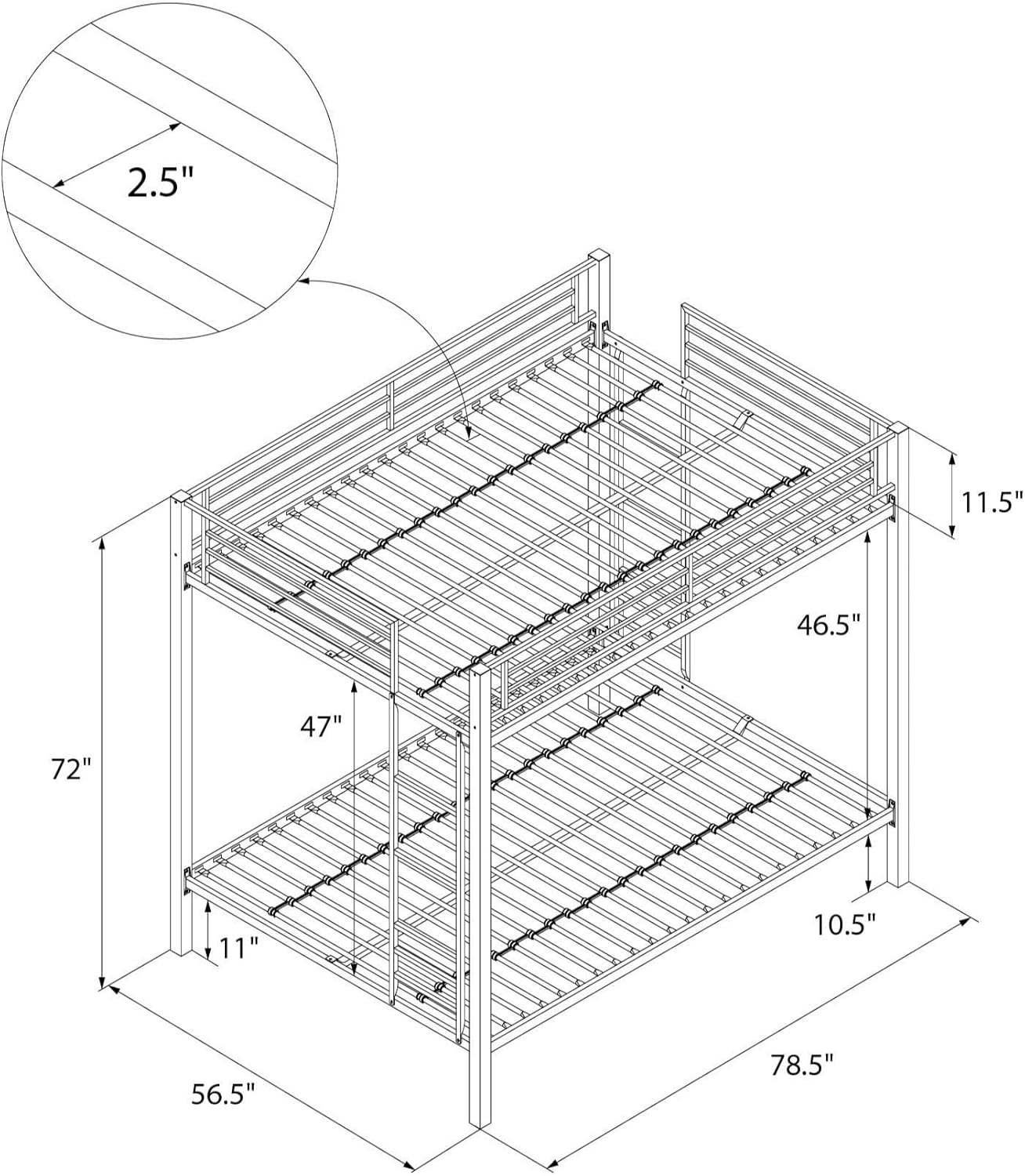 DHP Full Over Full Metal Bunk Bed - Canva Home