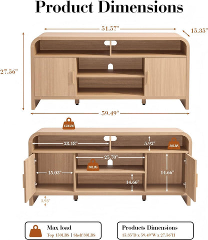 Ellie 59.5" Curved TV Stand