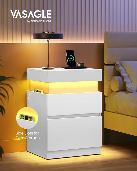 Modern Bedside Table with 2 Drawers - Canva Home