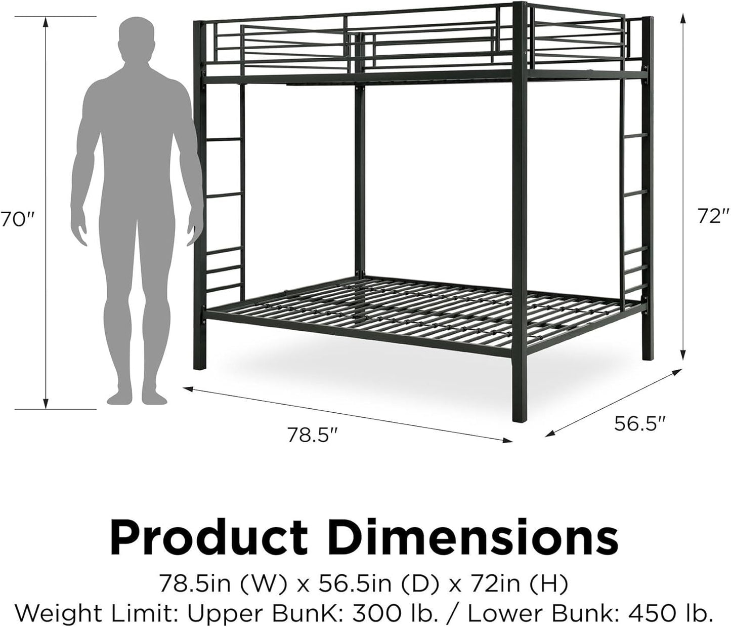 DHP Full Over Full Metal Bunk Bed - Canva Home