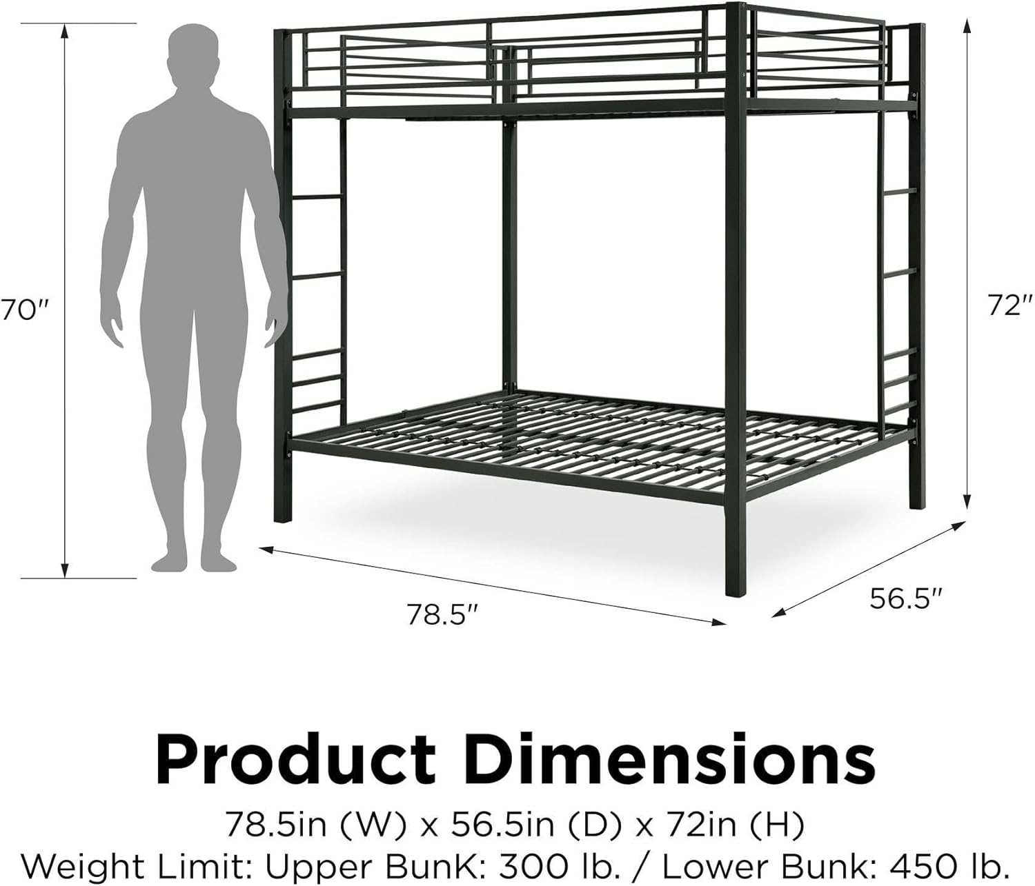 DHP Full Over Full Metal Bunk Bed - Canva Home