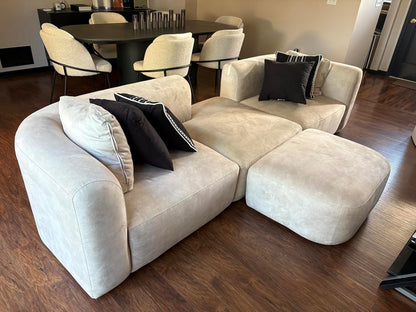 Acann Luxury Modern Tight Curved Back Velvet Sofa