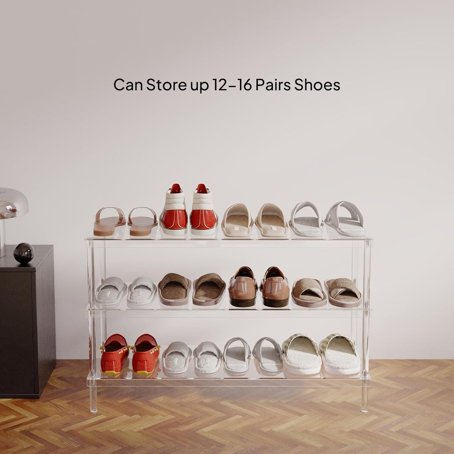 Aquiver 3-Tier Acrylic Shoe Rack