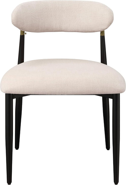 Upholstered Side Chair in Beige & Black