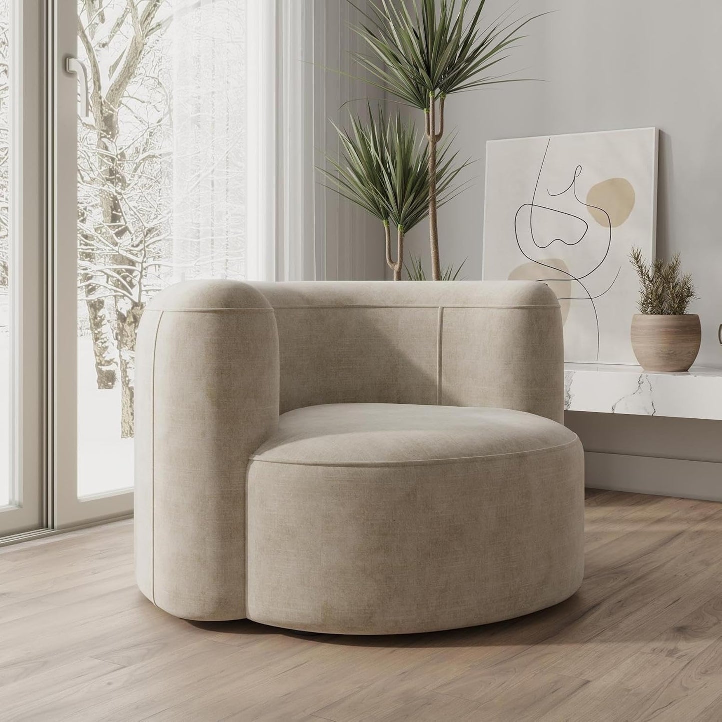 Modern Wool-Like T-Shape Couch