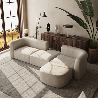 Acann Luxury Modern Tight Curved Back Velvet Sofa