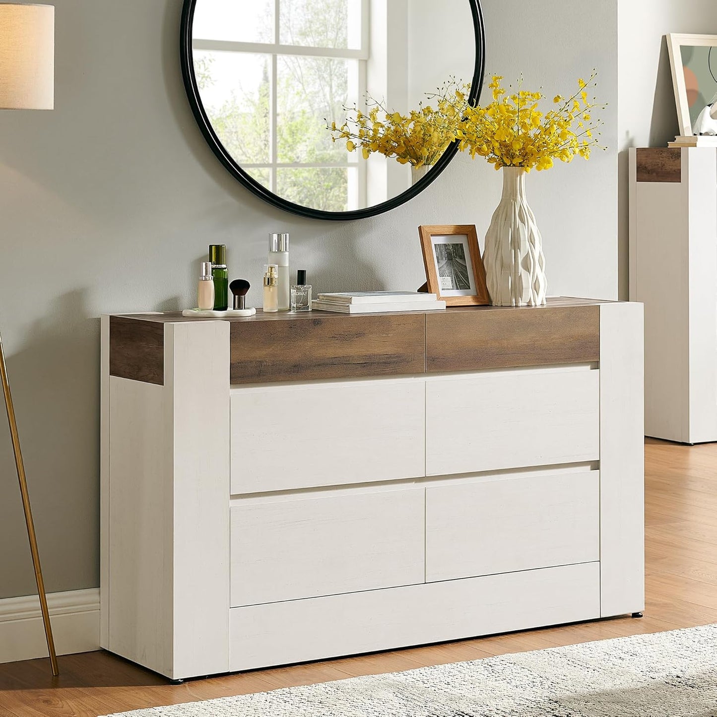 54” Wide Chest Modern 6 Drawers Dresser with Handleless - Canva Home