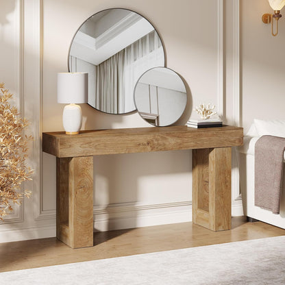 63-Inch Long Console Table Wooden Rectangular Sofa - Canva Home