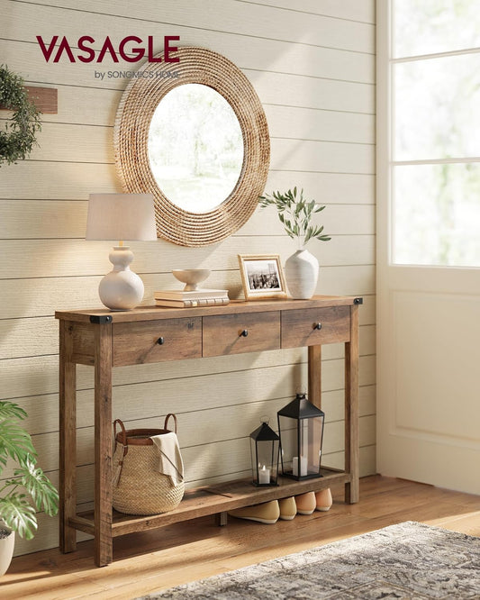 Narrow Entryway Table with 3 Drawers - Canva Home