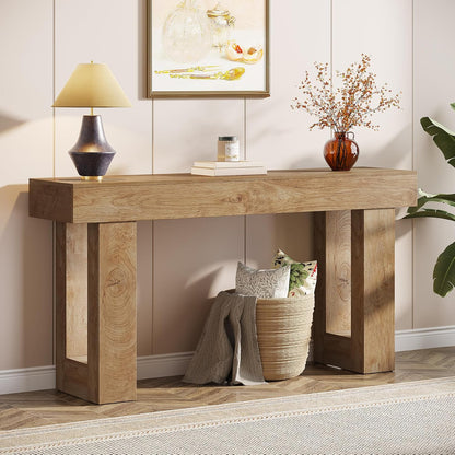 63-Inch Long Console Table Wooden Rectangular Sofa - Canva Home