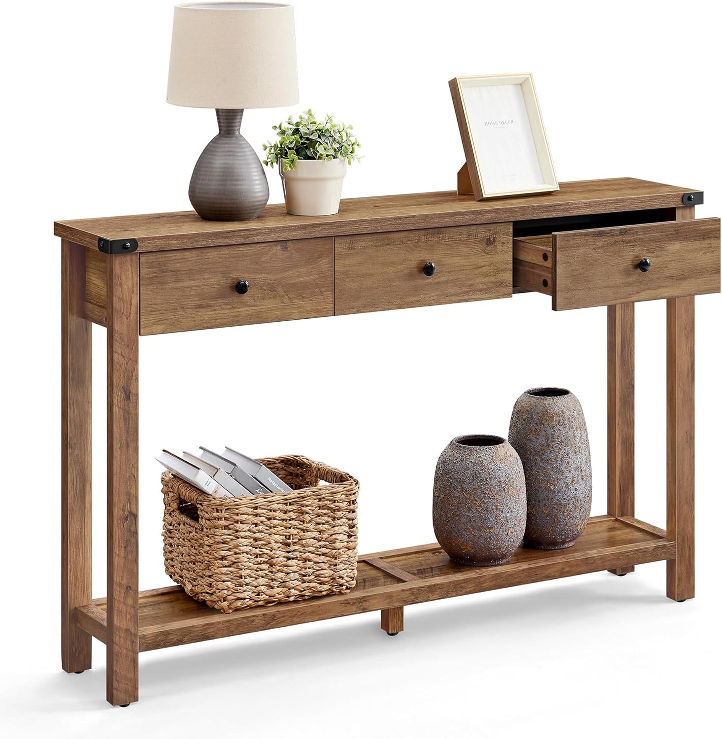 Narrow Entryway Table with 3 Drawers