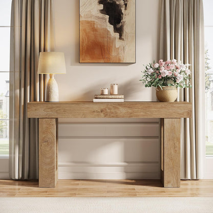 63-Inch Long Console Table Wooden Rectangular Sofa - Canva Home