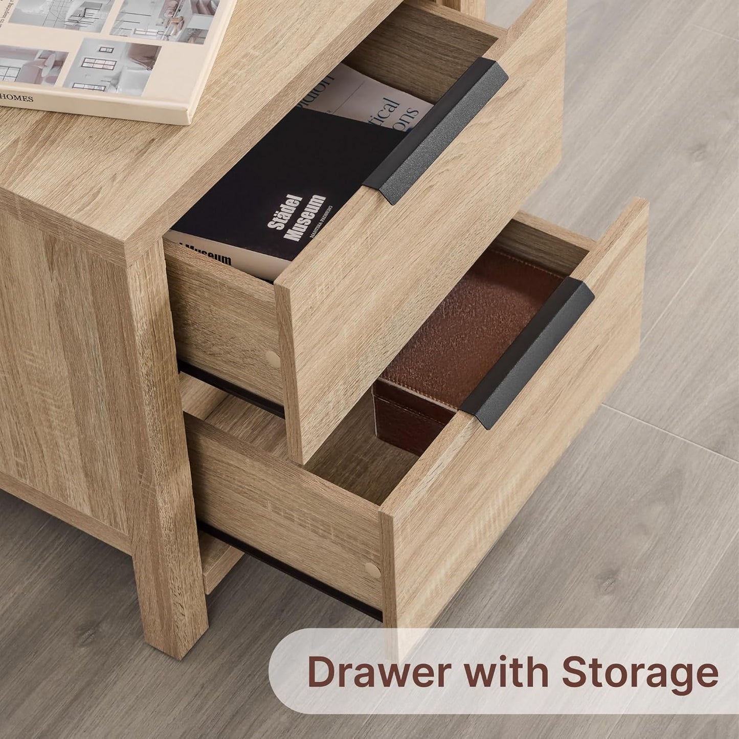 3 Pieces Bedroom Set, Queen Size Wood Platform Bed Frame and 2 Nightstands - Canva Home