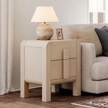23.7" Tall Beige Nightstands Set of 2