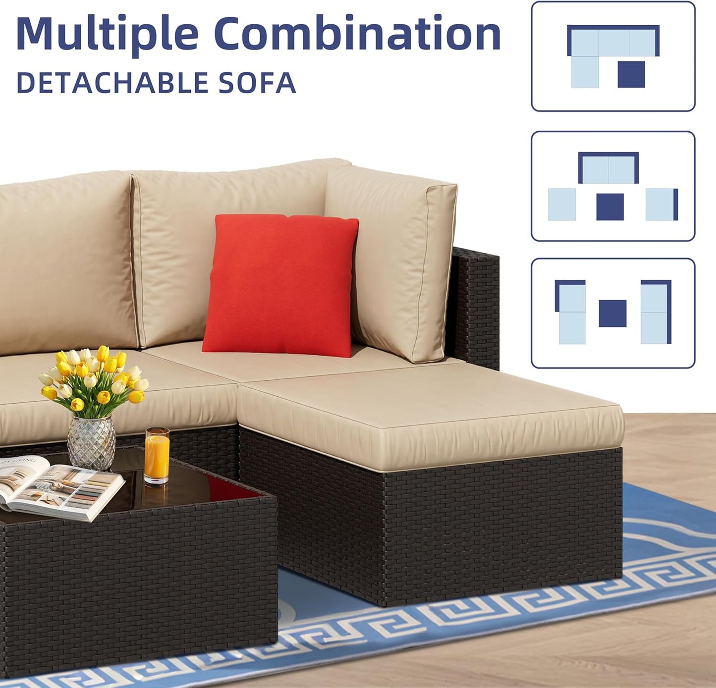 5 Piece Outdoor Patio Furniture Sets - Canva Home