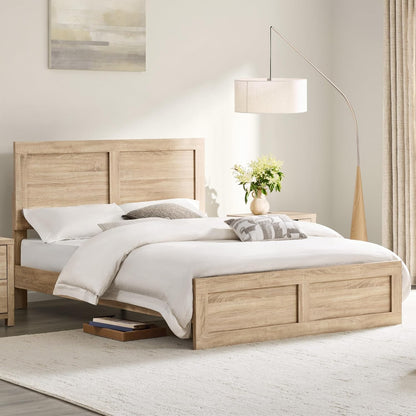 3 Pieces Bedroom Set, Queen Size Wood Platform Bed Frame and 2 Nightstands - Canva Home