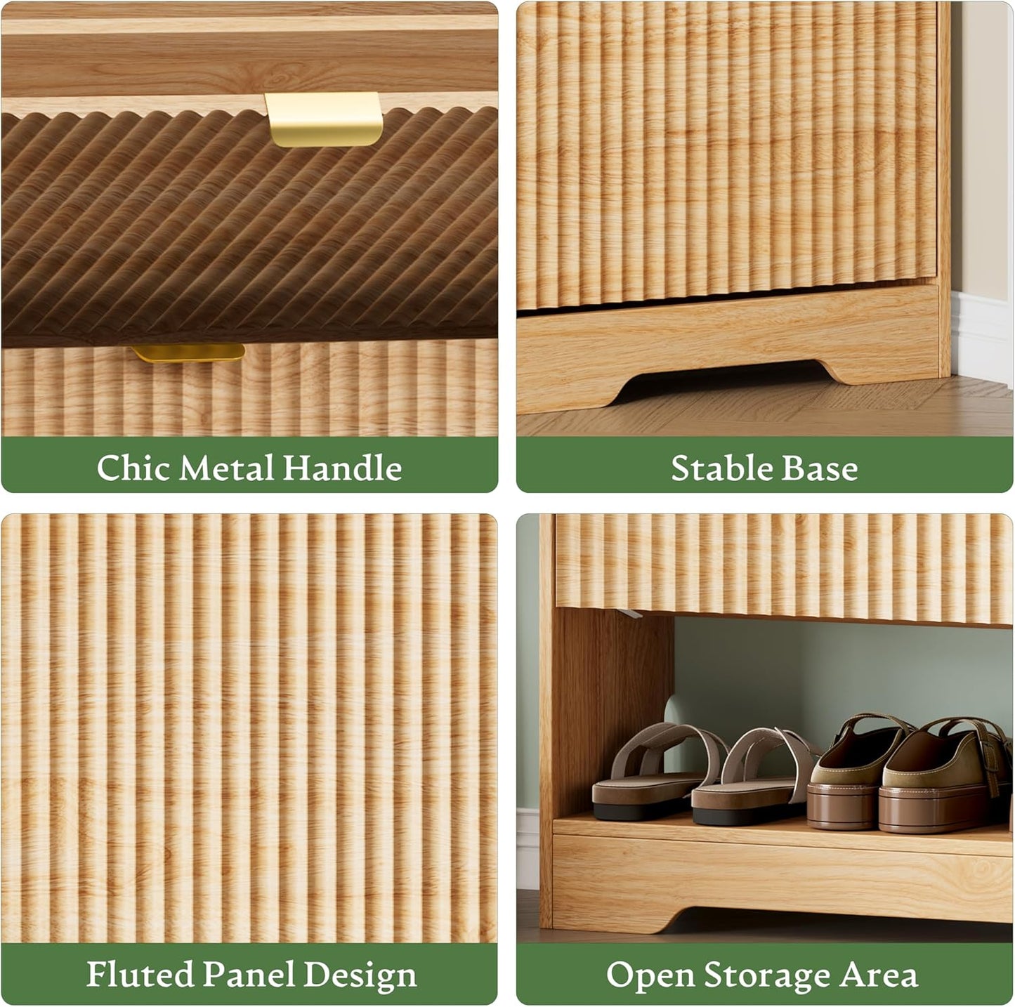 Xixini Shoe Storage Cabinet for Entryway with 2 Flip Drawers - Canva Home