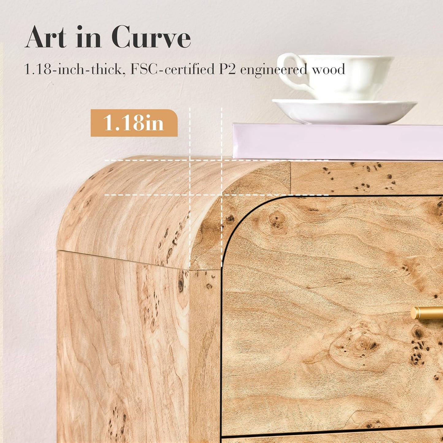 63" Ellie Curved 9-Drawer Dresser