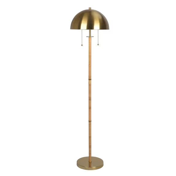 Star Two-Light Brass Metal Floor Lamp