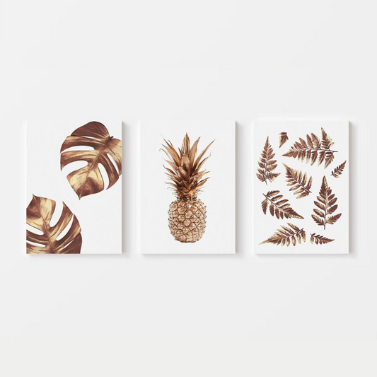 Golden Tropical Plant Canvas