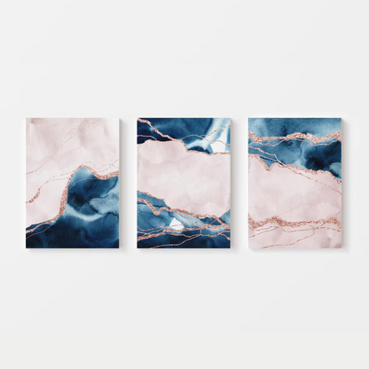 Abstract Navy Pink Canvas