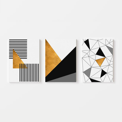 Geometric Black Gold Canvas