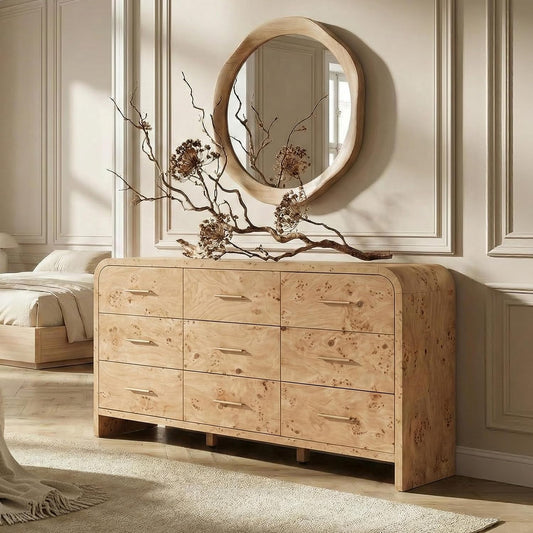 63" Ellie Curved 9-Drawer Dresser - Canva Home