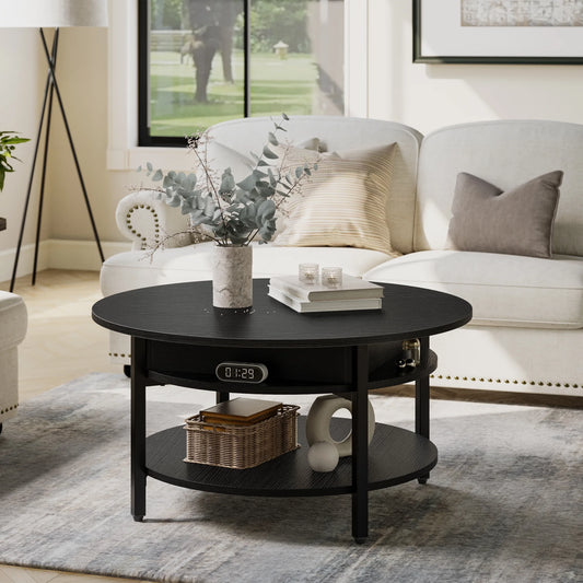 Jerry Round Modern Lift Top Coffee Table