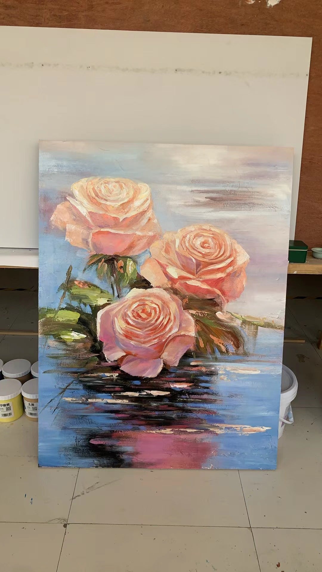 River Rose Oil Painting