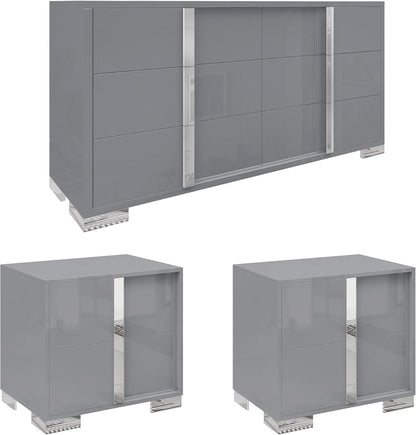 3 Piece Bedroom Set, Two 23.6" Nightstands & 6-Drawer Dresser - Canva Home